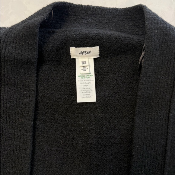 aerie Black Cozy Open-Front Cardigan - Picture 4 of 4